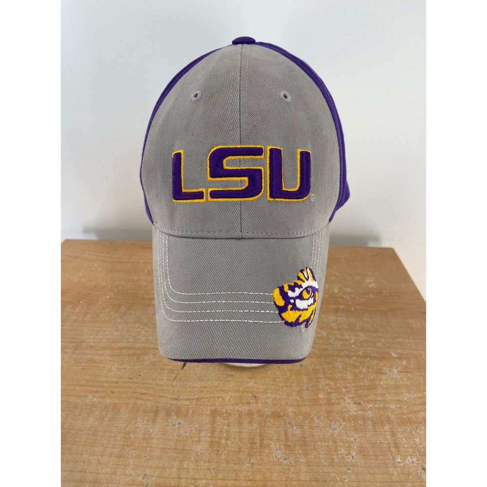 LSU Tigers Captivating Headgear Silver Series Men Hat Purple Grey Adjustable Cap
